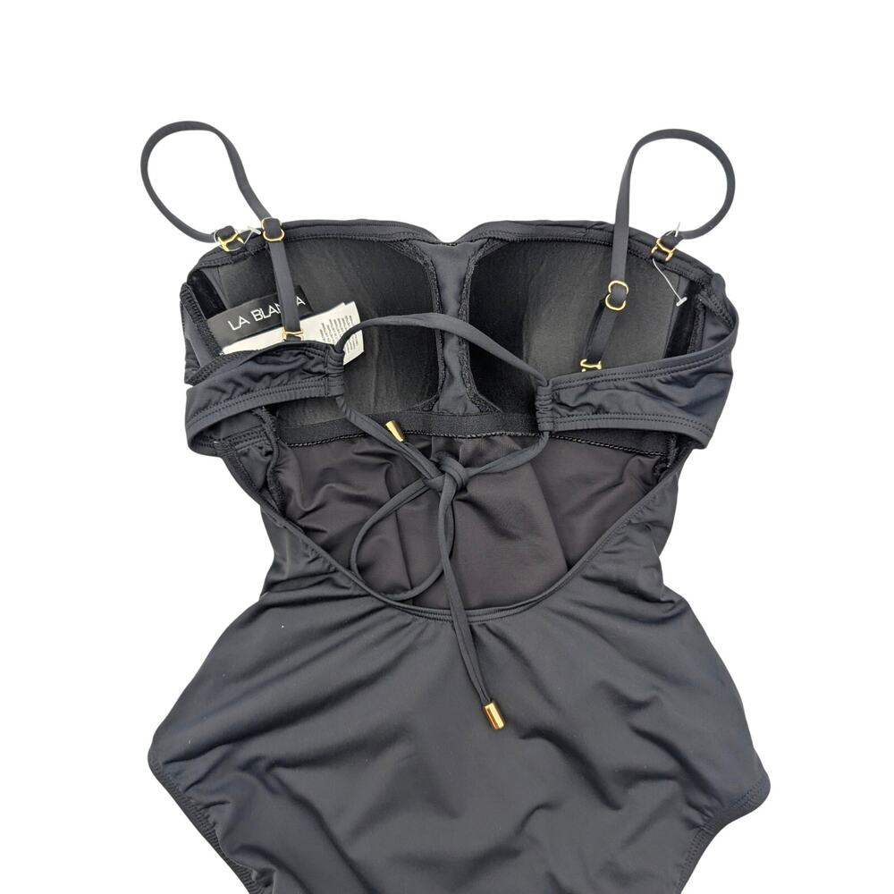 La Blanca Women's Island Goddess Lingerie One Piece Swimsuit Black Size 4 - Picture 5 of 10
